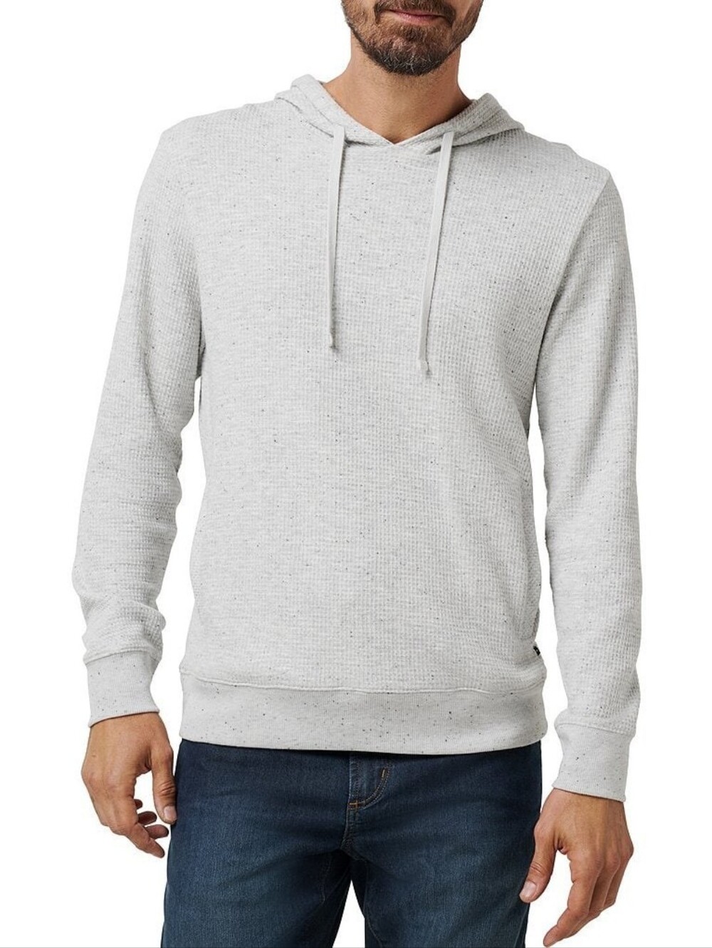 Travis Mathew Cloud Waffle Hoodie Mens Small Gray Speckled Pullover Soft Stretch